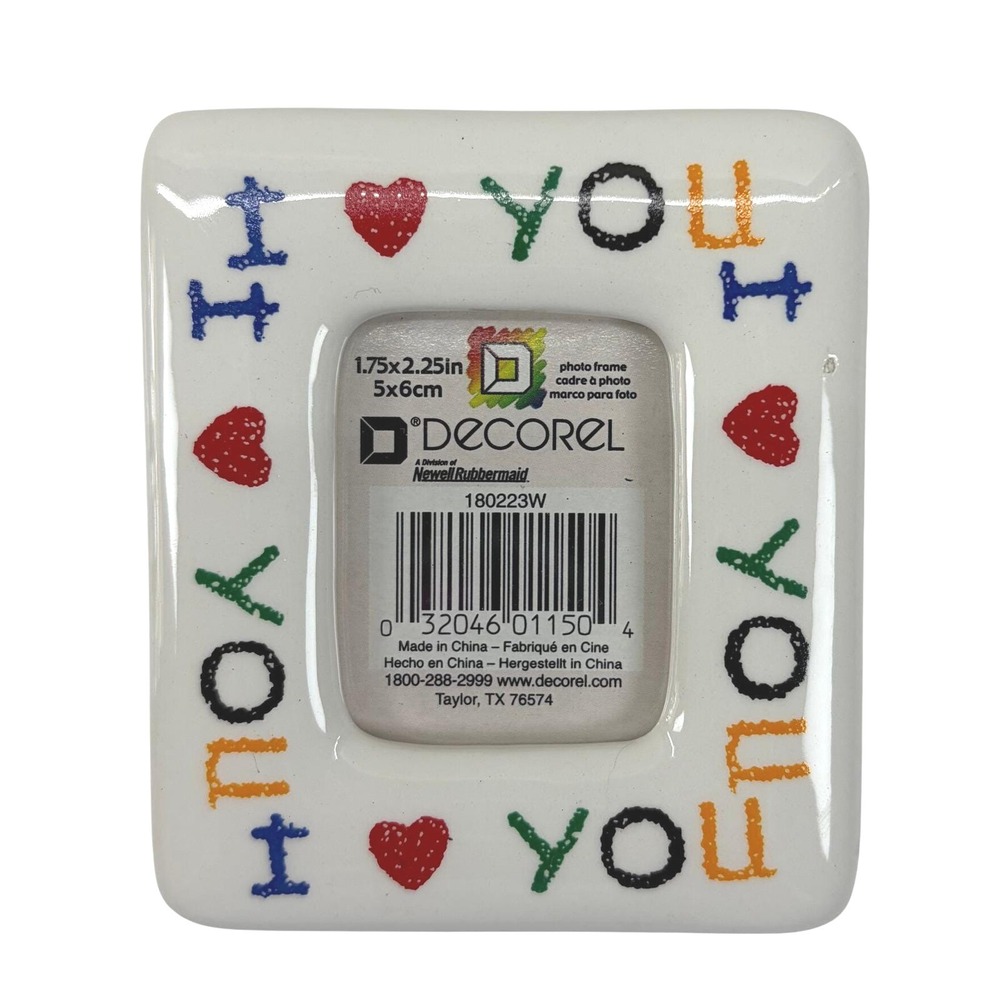 Decorel Magnetic Picture Frame I Love You Hearts White Unisex 1.75x2.25 Good